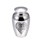 인체 애완 동물을 위한 재용 천사 날개 작은 항아리 미니 재 홀더 합금 금속 기념 재내 마음의 조각이 천국에 : 서현 4 광명