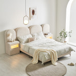 주문제작침대 스텔라 LED 협탁 천소재 이지크린 침대프레임 1100 사이즈 : 더 퍼니처