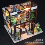 수제 이 인형 집 키트 미니어처 커피 목조 주택 Diy 인형의 가구 : 서현5 수정