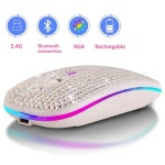 무선 마우스 Bluetooth5 RGB 충전식 라인 석 컴퓨터 침묵 Mause 백라이트 인체 공학적 게임 노트북 PC 용 : 서현 4 광명