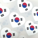 태극기 백색 은박방수 하트스티커 33개 FB1 : 에이드러브