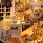 Cutebee Wodden 인형 집 DIY 가구 키트 LED 조명 이위한 장난감 선물 생일 케이크 일기 : 서현5 수정