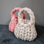 [완제품] 자이언트얀 니트 수제 미니백 핸드백 토트백 핑거니팅 : 하모니이