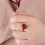 14k 자만옥 원석 반지 18k : 행복쥬얼리