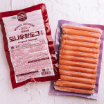 도나우 핫도그 소시지 후랑크 롱 브런치 휴게소 냉동 바베큐 소세지 1.5kg 25개입 : 바로키친