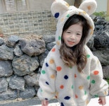 토끼댕댕점퍼 겨울 따뜻한 도트 땡떙이 점퍼 아동 유아 아기옷 러블리 귀여운 북유럽스타일 : 랑온블리