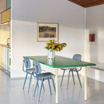 띠네마네 미드센츄리모던 바우하우스 4인용 식탁 컬러 다이닝 거실 블루 140 테이블 : 띠네마네