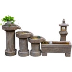 실내 분수 폭포 목가적 인 순환 물 물고기 연못 풍경 안뜰 발코니 야외 정원 장식 바닥부터 천장까지의 석재 공장 장식품 : 퍼니치드