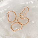 [무배/실버925] 로즈골드 장미 컷팅 흐물 체인 은반지 : 키스래빗