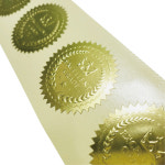 디플로마 금박 상장스티커 낱개4개(1장) 4.3cm 금장 수료증 : 디자인눈길