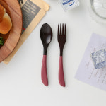 우드 나무 샐러드 디저트 케이크 카페 예쁜 포크 스푼 커트러리 스푼 베이직 : 꿈꾸는 키친