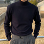(8컬러) 남자 반폴라 니트 캐시미어 모크넥 터틀넥 반목폴라 : 어바웃유어핏