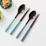 신혼부부 옻칠 우드 예쁜 숟가락젓가락 먹방 나무 수저세트 베이직 : 꿈꾸는 키친