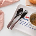 우드 나무 샐러드 디저트 케이크 카페 예쁜 포크 스푼 커트러리 스푼 베이직 : 꿈꾸는 키친