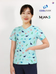 케어웨어 CW-NT02 다이노 민트 상의 간호사 유니폼 간호복 병원유니폼 : 케어웨어