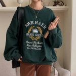 레몬플레버 워라더 오버핏 기모 크라운 자수 맨투맨 - 4color : Lemon-Flav