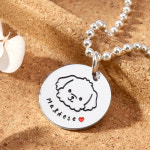 [골드펫] Silver 실버 멍캐리커쳐 펫 인식표 펜던트 - 말티즈 : 골드펫 GOLDPET