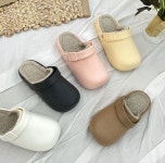 [모브딜라잇shoe] 남녀공용 고무 버클 안감 퍼 뮬 슬리퍼 (5color) h2288 : 모브딜라잇