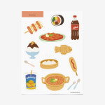 스쿨푸드 스티커(1장,낱개로 10개) : hello MORIS