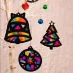 크리스마스 썬캐쳐 만들기 셀로판지 모자이크 겨울 DIY 종이 공예 초등 활동 키트 : 퍼니 팩토리