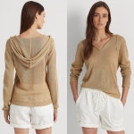 폴로 랄프로렌 (Polo Ralph Lauren) Petite Linen Hoodie Sweater 15079328 여자 린넨 후디 스웨터 : 익스트로버트