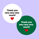 땡큐베리베리베리머치 원형스티커 / 4cm 스티커 / thank you very much 950장 : 행복물류