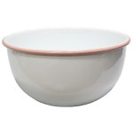 페르비타 샐러드 믹싱보울 법랑용기 대 1개-24cm/4.2L 핑크라인+화이트 양푼 : 나무하늘