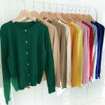 캐시미어 여성가디건 크롭 숏 여자 가을 겨울 니트가디건 라운드 루즈핏 초록색 그린 : 인생옷장