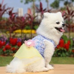꽃 공주 드레스 강아지 한 조각 개 옷 개를위한 요크셔 치와와 고양이 : 서현5 수정