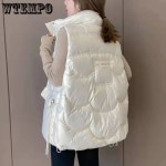 Luwi 여성 숏패딩 얼죽숏 경량 단체 점퍼 스탠드 칼라 패션 밝은 색상 짧은 면화 재킷 39s 겨울 캐주얼 민소매 조끼 다운 코트 : 루카스위너스
