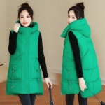 Luwi 경량 여성 패딩조끼 초경량 털추가 2022 용 민소매 자켓 롱 다운 코튼 솔리드 후드 느슨한 따뜻한 코튼 느슨한 겨울 아웃 : 루카스위너스