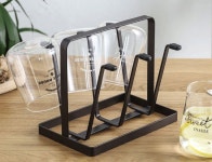 컵걸이 철제 블랙 모던 컵건조대 심플 머그잔 식기건조 : 반짝이는일상