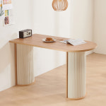 데이지 1300 작은 식탁 23T 상판 반타원 템바보드 테이블 : 블랑누보