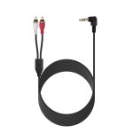 JSBD037 꺾임 ST3.5 숫 - RCA2선 숫 10M PC 스피커 단자와 오디오 음성 신호 좌/우 연결 잭 : joyshop