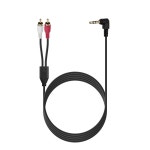 JSBD036 꺾임 ST3.5 숫 - RCA2선 숫 5M PC 스피커 단자와 오디오 음성 신호 좌/우 연결 잭 : joyshop