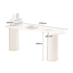 데이지 1700 작은 식탁 23T 상판 반타원 템바보드 테이블 : 블랑누보