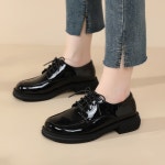 여성옥스포드화 DRKANOL옥스드 신발 라운드 토 레이스 업 플랫 힐 캐주얼 용빅 사이즈 : 나라오다