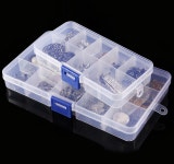 투명 칸막이 보관함 정리함 원형 사각 클리어 멀티박스 악세사리 비즈 알약 부품 수납트레이 : 비앤채