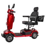 접는 노인전동스쿠터 장애인 바구니 4발 오토바이 2인승스쿠터 - 20A 리튬 배터리 : 제이비마트