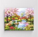 풍경 보석 비즈 큐빅 십자수 캔버스형 DIY 세트 / 무릉도원 40x50cm : 콩나물상사