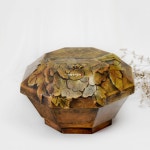 고색한지공예 모란꽃 팔각 반짇고리, 한지함 소품수납 수공예품 한지미술작품 핸드메이드, 다련한지공예 : 다련한지공예