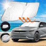 파라솔발코니테라스카페그늘막LFOTPP-Ioniq 5 2022 용 자동차 앞 유리 차양, 전면 창 바이저 커버 실버 외부 보호 Ioniq 액세서리... 