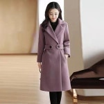 양모이불 호주산 천연 워셔블 양털어슬림 하운드투스 긴 소매 모직 코트 및 재킷 여성용, 벨트 오피스 레이디, 겨울 : 퀄리티메럴즈