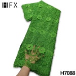 웨딩 드레스 자재 Hfx 최신 아프리카 끈 2022 장식 조각이있는 고품질 프랑스 메쉬 패브릭 신부 비즈 tulle 패브릭 3d 꽃 f7088 : 디시디아