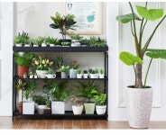 100% 국내제작 철제 프레임 공간 인테리어 심플 플러스 3단 화분 정리대 선반 받침대 : 누림몰24