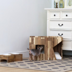 벨르펫홈 강아지 예쁜 원목 집 방석 애견 동굴 하우스 : 스테이잡화점