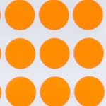 주황 원형스티커 10매 23mm 종이 동그란 컬러 10매 : 위피드