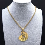 우정 달목걸이 모스크 이슬람 펜던트 목걸이 스테인레스 스틸 초승달 종교 아랍어 보석 체인 : 타다직구