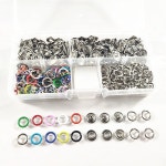 단추펜치 스냅단추펀치 100sets 9 5mm 금속 프롱 링 스냅 버튼 프레스 스터드 리벳 바느질 버클 공예 패스너 펜치 도구 아기 의류 1 상자... 
