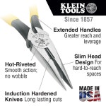 클라인툴스 Klein Tools D2038 롱 노우즈 플라이어: 니들 노즈 사이트 커터, 8 인치 : 아이스공구